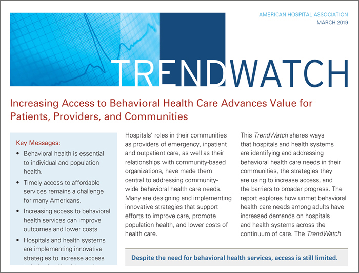Trendwatch: Increasing Access to Behavioral Health