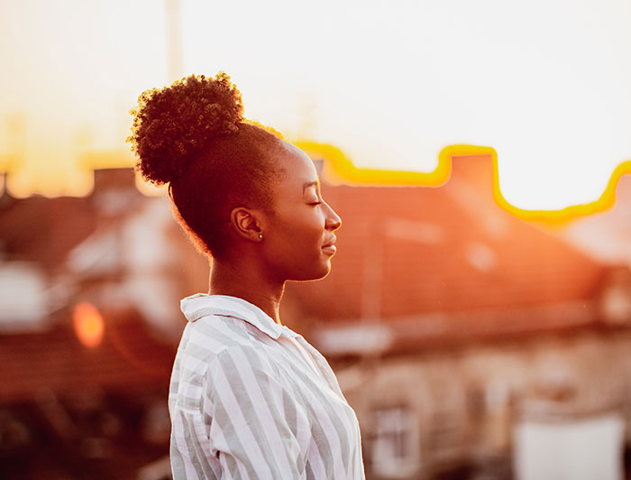 person basking in the sunlight