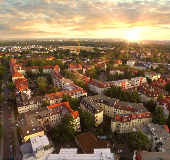 aerial view of buildings