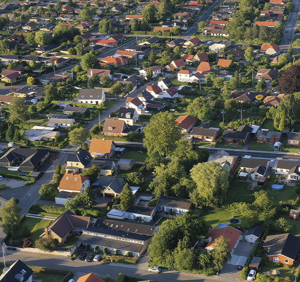 aerial view of buildings