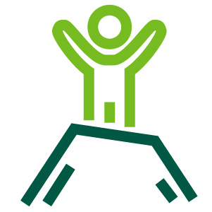 line art of a human with arm outstretched on a mound