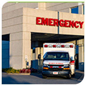 Ambulance in a Hospital Emergency entrance