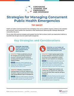 Cover Image of Strategies for Managing Concurrent Public Health Emergencies