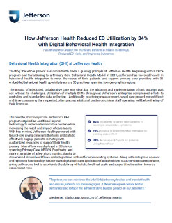 Cover Image: NeuroFlow Helps Jefferson Reduce ED Visits by 34%