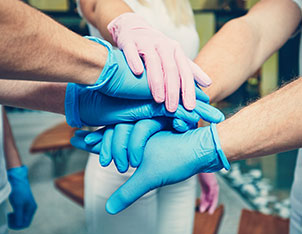 Medical hands all in