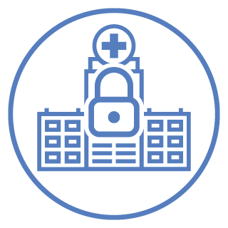 Icon Medical building with lock