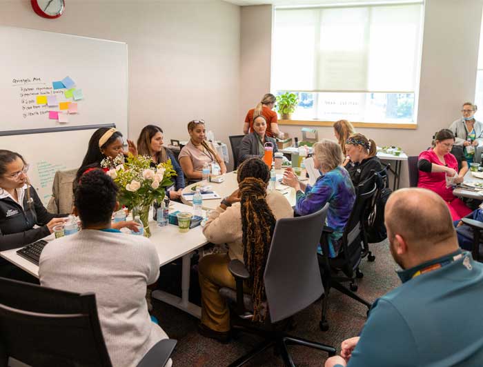 People gathered togther