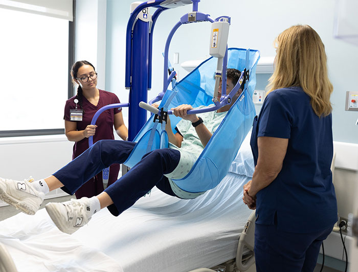Lifting uses equipment and protocols to reduce the physical strain of lifting, transferring and repositioning patients at Lake Charles Memorial Health System
