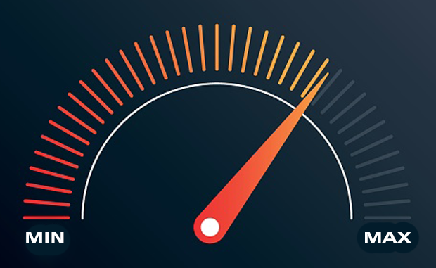 3 Pivotal Ways to Accelerate Tech and Innovation Change. A meter showing progress from Minimum to Maximum with the needle approaching Maximum.