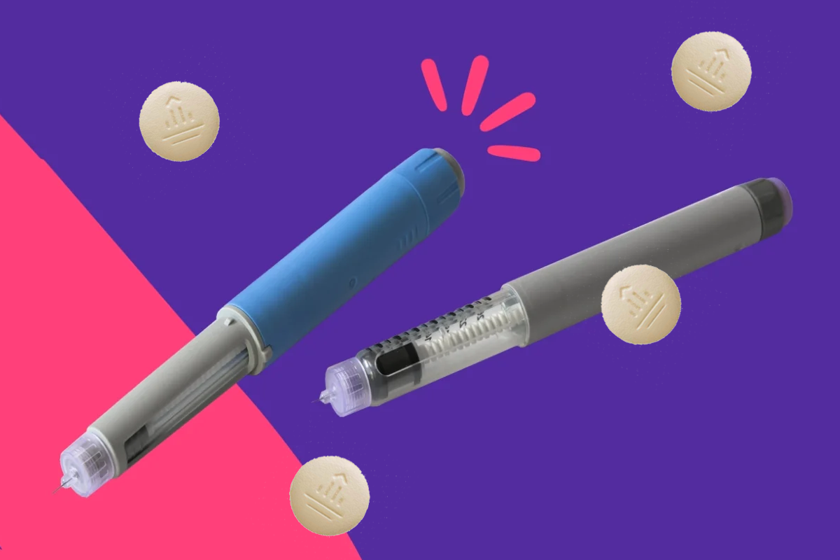 3 Ways GLP-1 Drugs Could Impact Your Hospital’s Future. Two vials and four tablets of Glucagon-like peptide-1 agonist (GLP-1) drugs.