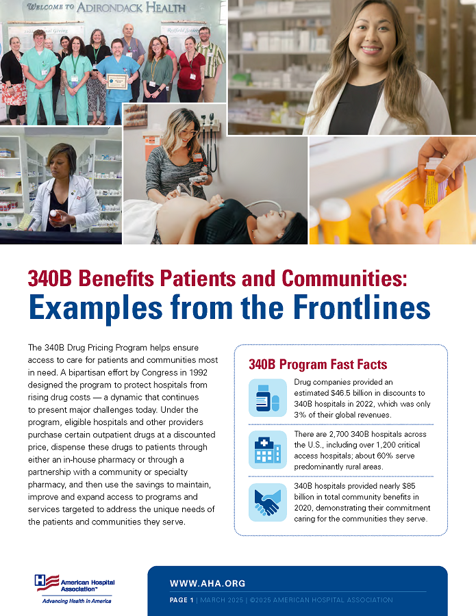 340B Benefits Patients and Communities: Examples from the Frontlines page 1.