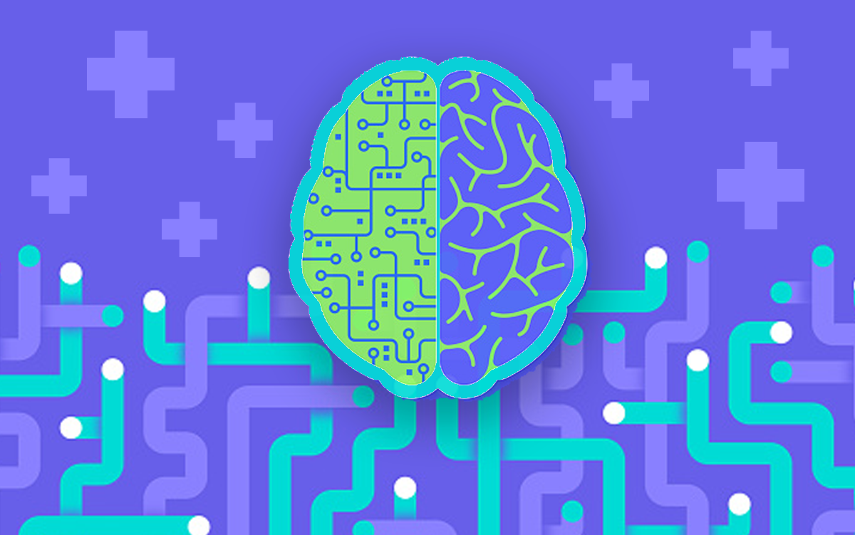 4 Critical Steps to Scale Generative AI. A brain that is half generative AI and have biological brain connecting health care data.