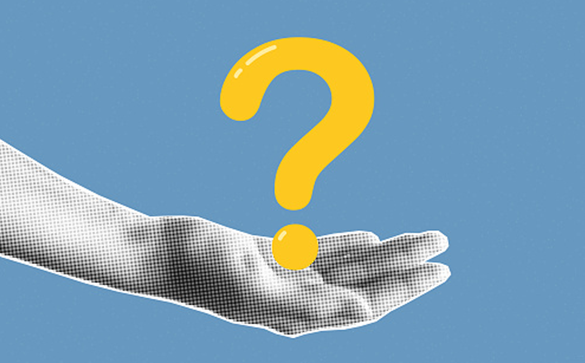 4 Things That Health Consumers Want Now. An outstretched hand holding a question mark.
