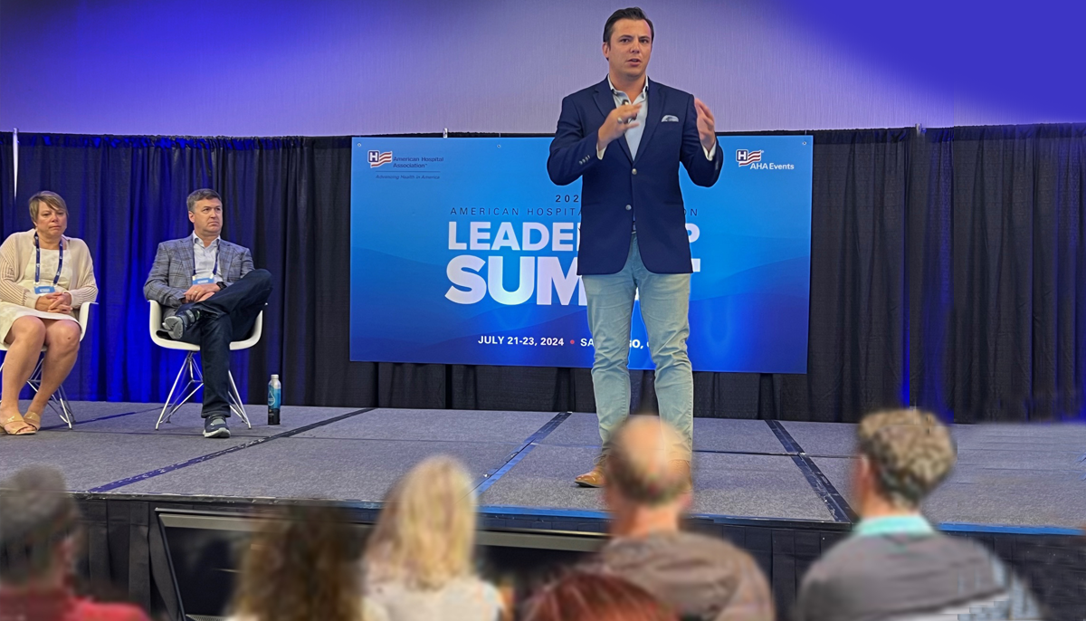 5 Innovative Solutions from AHA’s Leadership Summit. Innovation speakers on stage at AHA Leadership Summit 2024.
