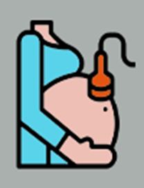 Expand access to prenatal care and clinicians. A pregnant woman with her belly exposed with an ultrasound wand on it.