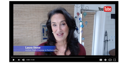 How to Unlock Your Health Care Team’s Potential. YouTube video screencap of Laura Stone, author, Team Purpose to Performance, from the video What Are the Three Key Questions Your Team Should Ask to Improve Performance and Impact?