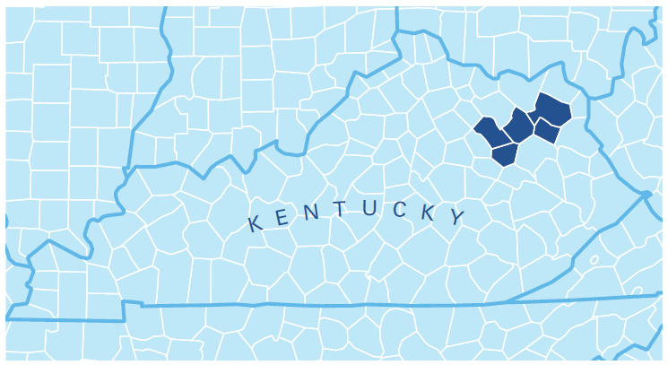 Kentucky counties that UK St. Claire serves.