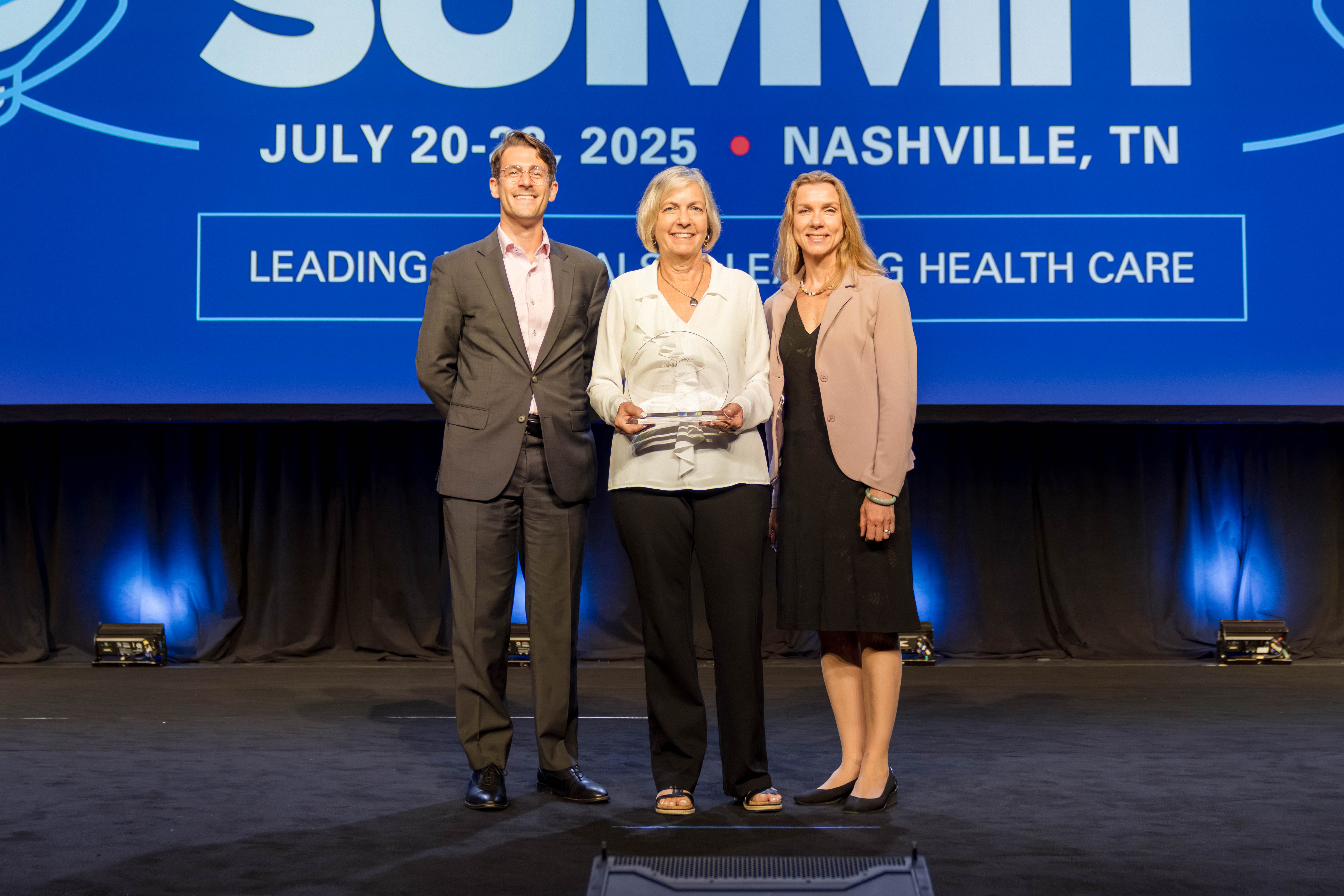 Endeavor Health accepts the 2025 Dick Davidson NOVA Award at the 2025 AHA Leadership Summit.
