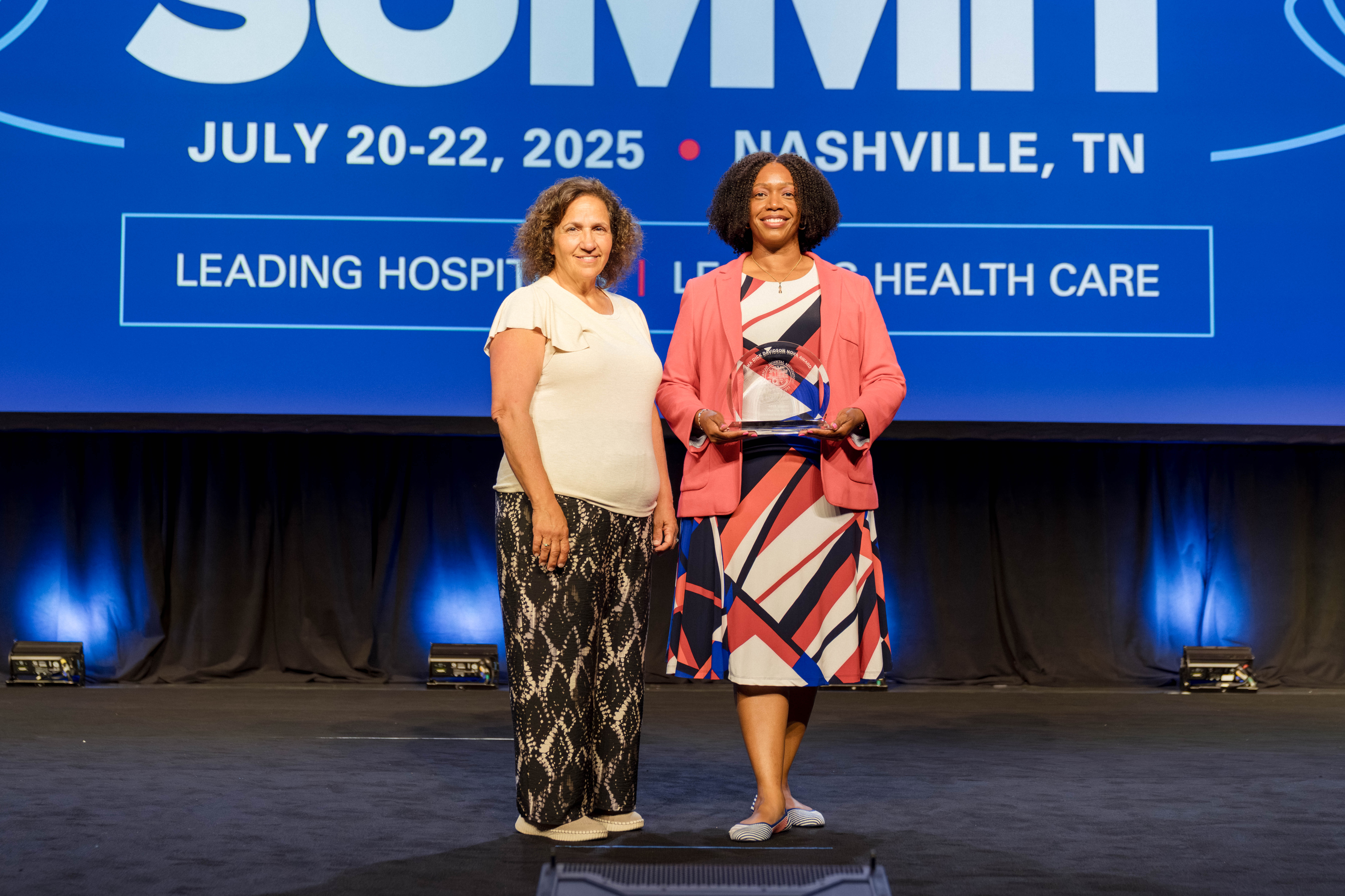 Rochester Regional Health accepts the 2025 Dick Davidson NOVA Award at the 2025 AHA Leadership Summit.