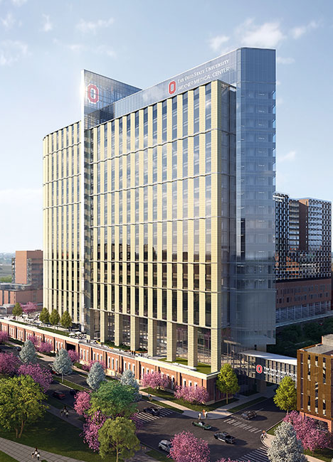 OSU Wexner Medical Center hospital building.