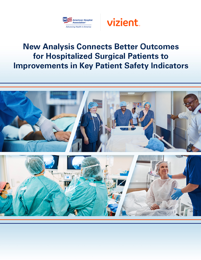 New Analysis Connects Better Outcomes for Hospitalized Surgical Patients to Improvements in Key Patient Safety Indicators report PDF.