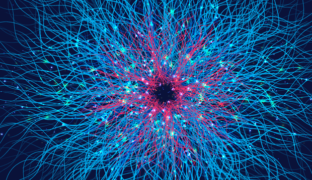 Special Report: How 7 Disruptors Will Transform Health Care in 2023. A cloud of neurons with many firing.