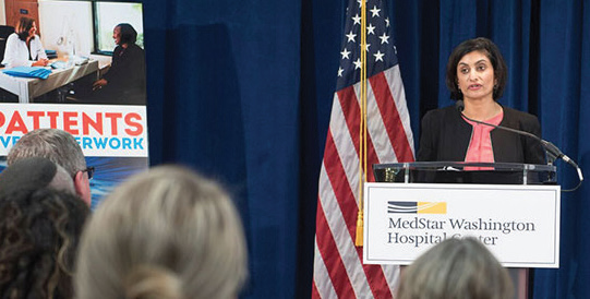 Speaker from MedStar at a podium