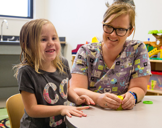 Child at Leffen Center