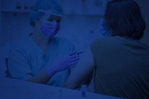 COVID-19 Vaccine blue overlay image