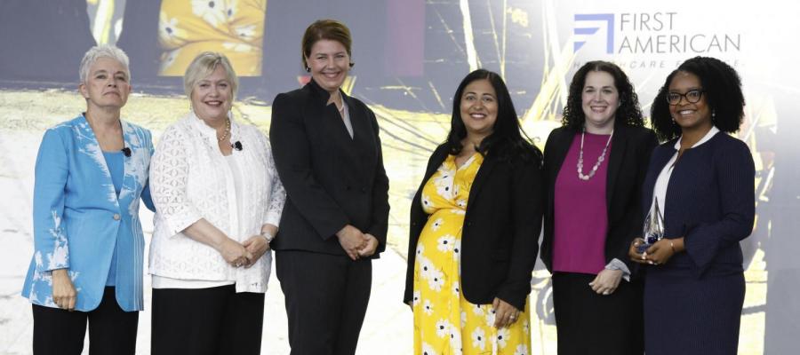 Innovation Challenge award recipients 2019, onstage at AHA Leadership Summit