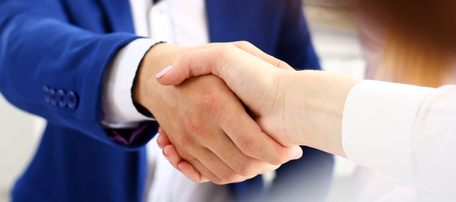 Two People Giving a Handshake