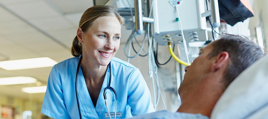 nurse caring for patient