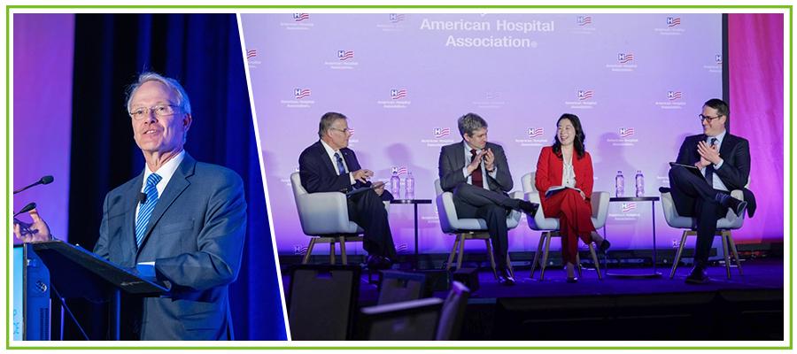 AHA President and CEO Rick Pollack joined AHA’s Chad Golder, senior vice president and general counsel, Travis Robey, vice president of political affairs, and Shannon Wu, director of payment policy, for a discussion on the ever-shifting landscape of health care affairs on Capitol Hill.