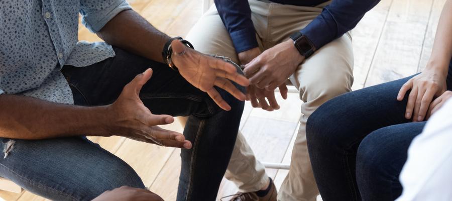 group chat showing hands
