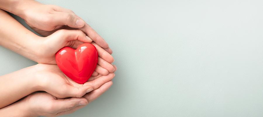 Hands holding symbolic heart