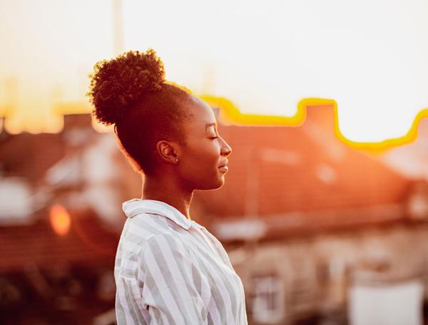 Person basking in the sunlight
