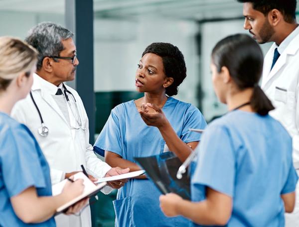 Stock image of a diverse medical team