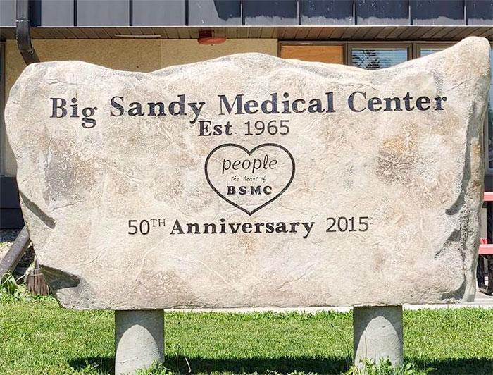 Big Sandy Medical Center 50th anniversary commemorative sign