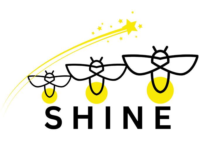 VUMC Shine logo features three fireflies under a shooting star