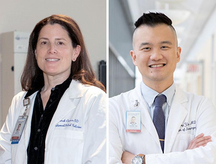 Yale New Haven Health physicians (left) Sarah Cross, M.D., and Jacky Yeung, M.D. (right) Photo credit: Yale New Haven Health